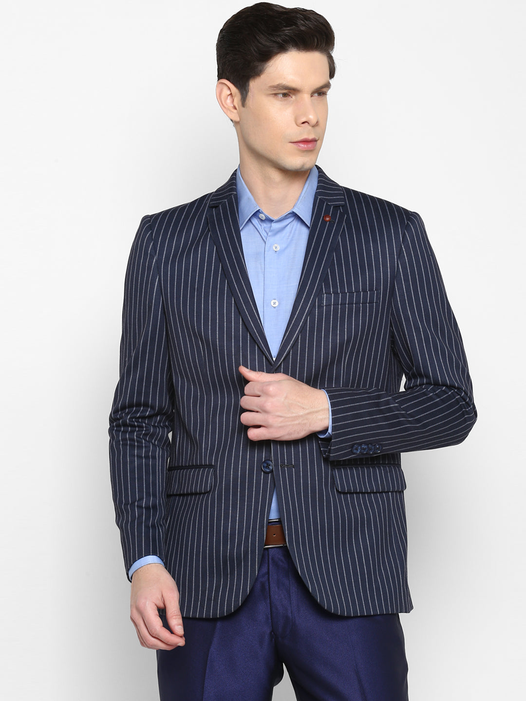 Striped Navy Blue Blazer for Men