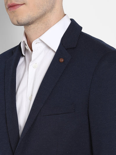 Solid Navy Blue Blazer for Men