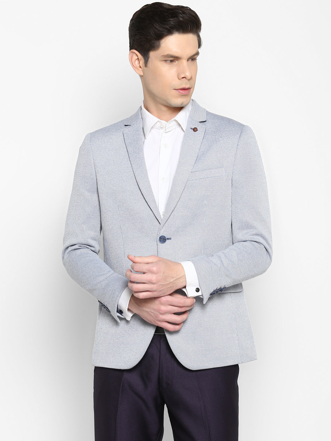 Stipe Silver Grey Blazer for Men