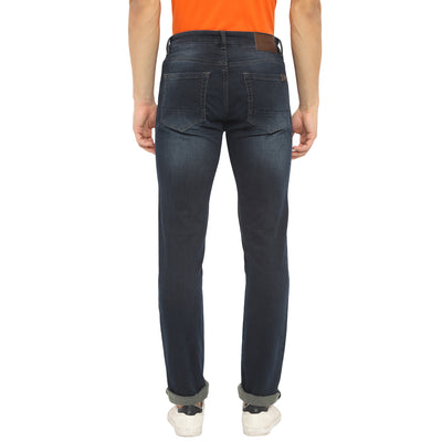 Turtle Men Navy Narrow Fit Fade Jeans