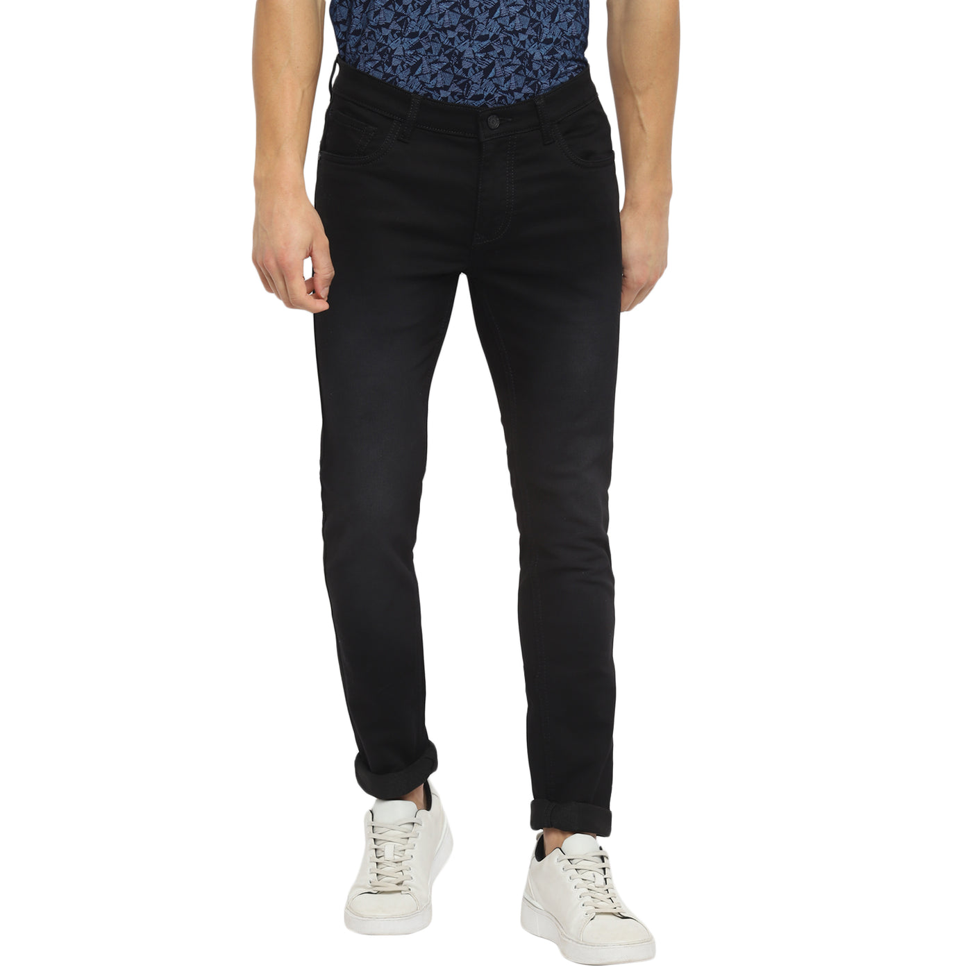 Navy Blue Narrow Fit Fade Jeans