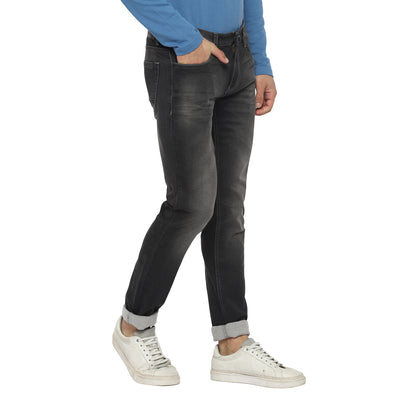 Turtle Men Grey Narrow Fit Fade Jeans