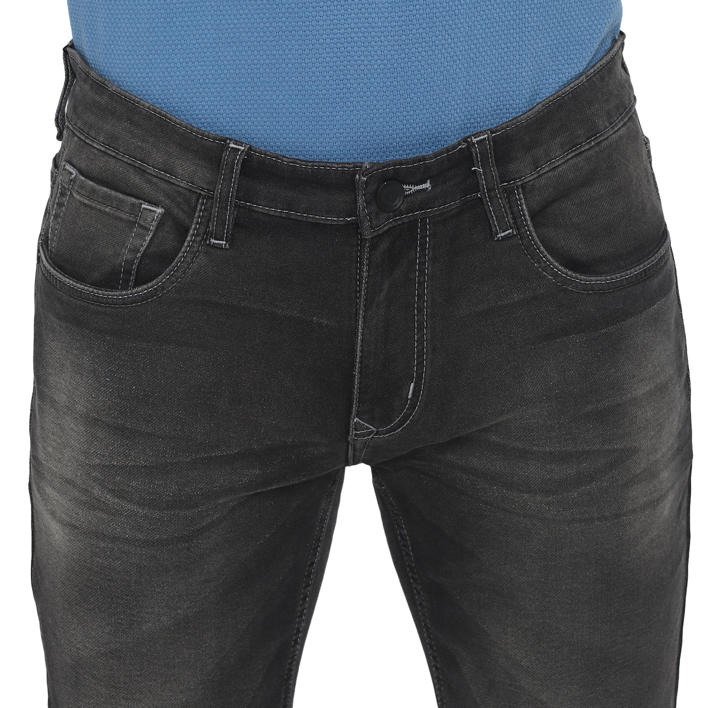 Turtle Men Grey Narrow Fit Fade Jeans