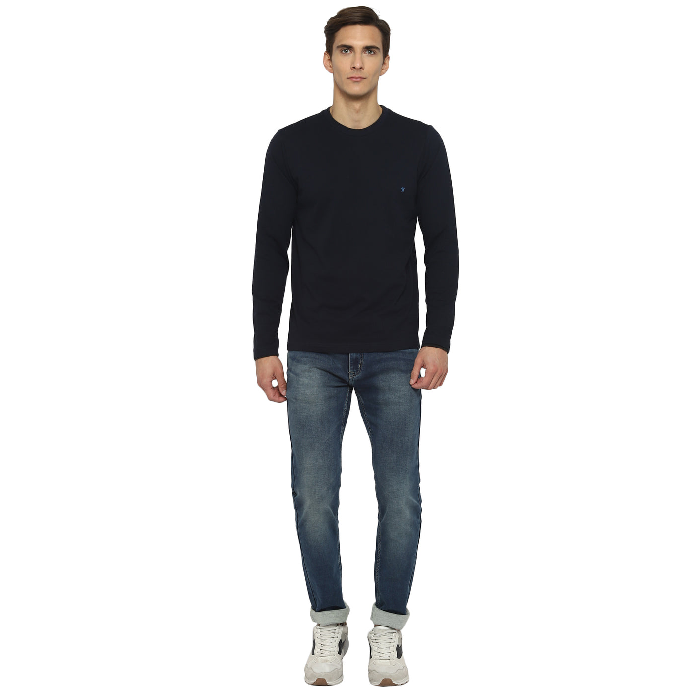 Turtle Men Navy Narrow Fit Fade Jeans