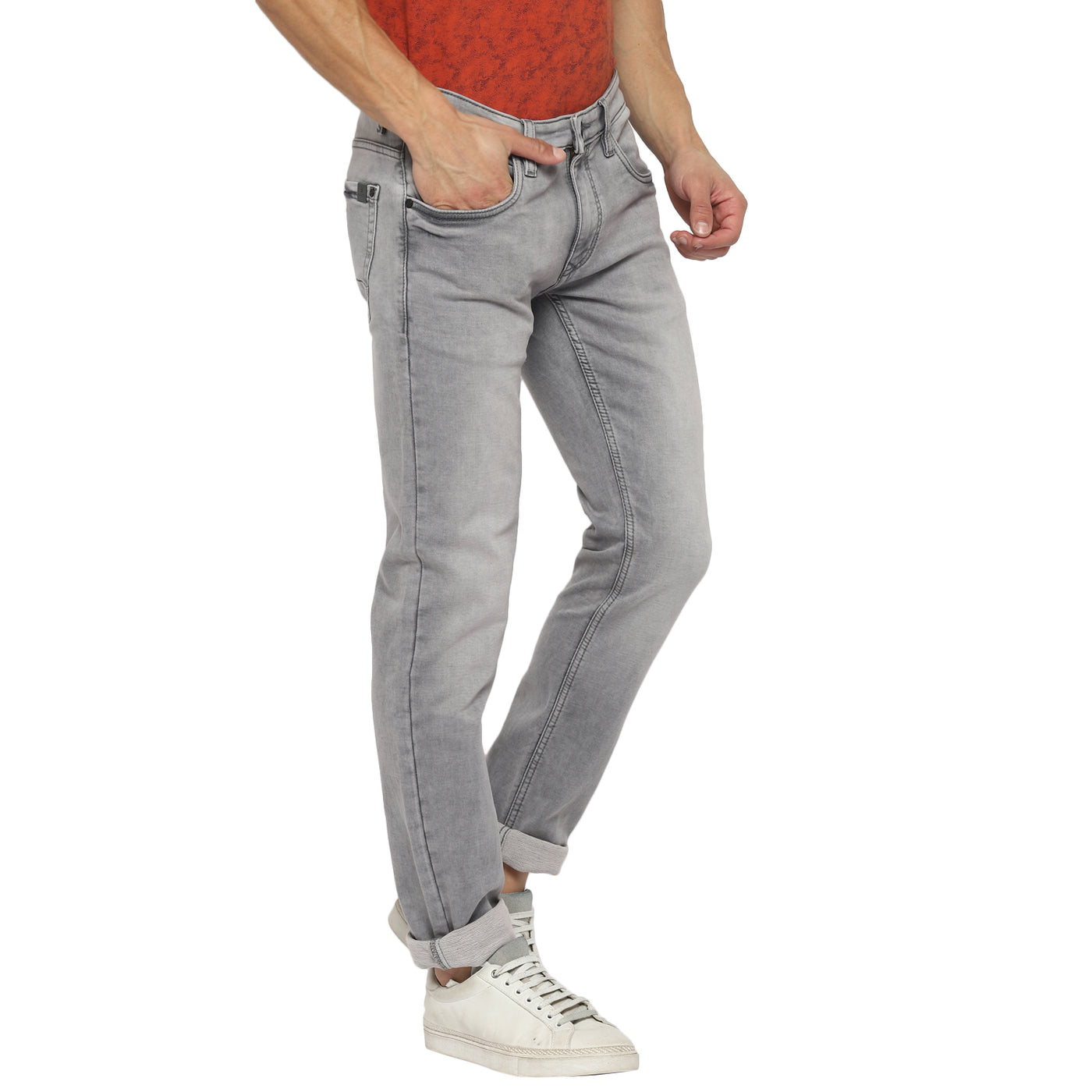 Grey Narrow Fit Fade Jeans