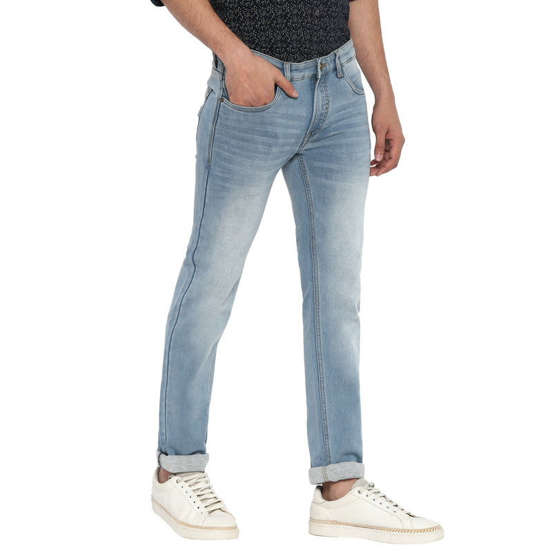 Light Blue Narrow Fit Solid Jeans