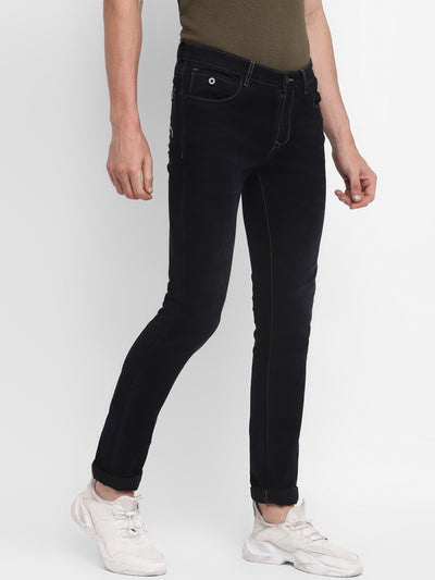 Black Cotton Stretch Narrow Fit Jeans