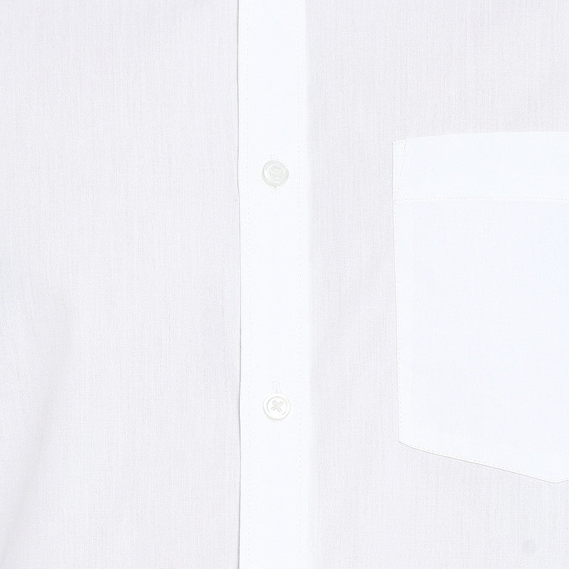 Cotton White Regular Fit Casual Shirt