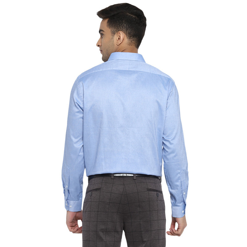Cotton Sky Blue Regular Fit Shirts