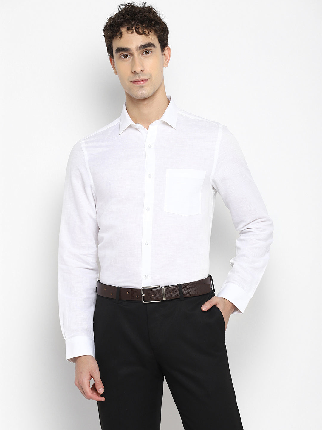 Navy Blue Cotton Solid Regular Fit Shirts