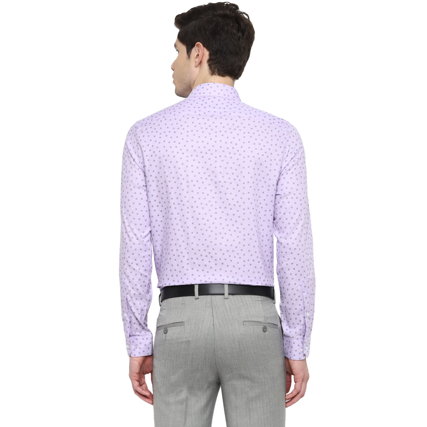 Purple Cotton Printed Slim Fit Shirts
