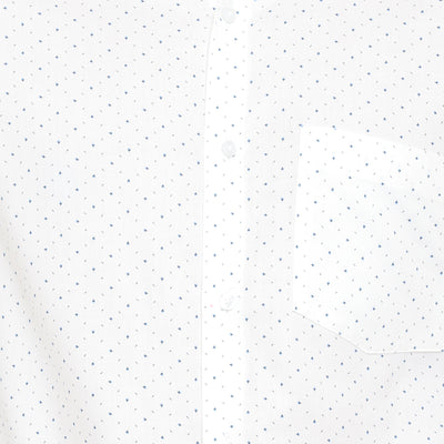 White Cotton Printed Slim Fit Shirts