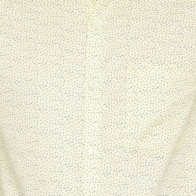 Beige Cotton Printed Slim Fit Shirts