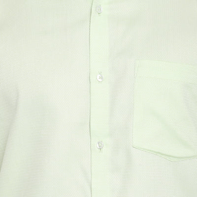 Light Green Cotton Self Design Slim Fit Shirts