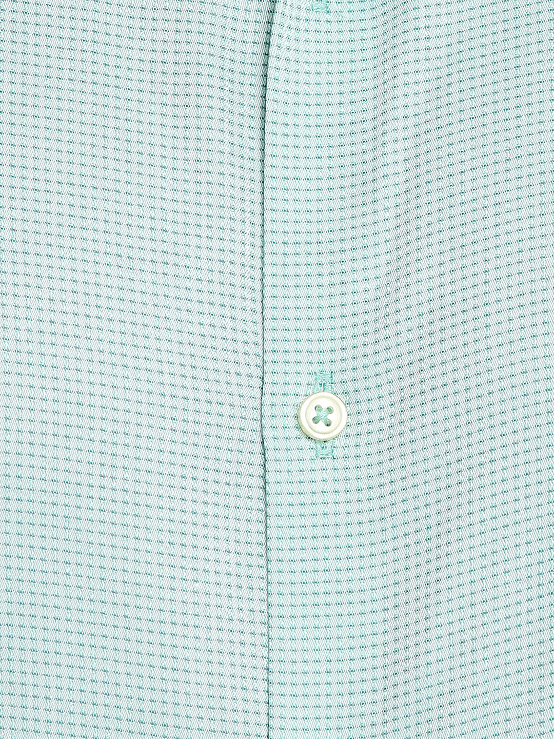 Cotton Sky Blue Self Design Slim Fit Formal Shirt