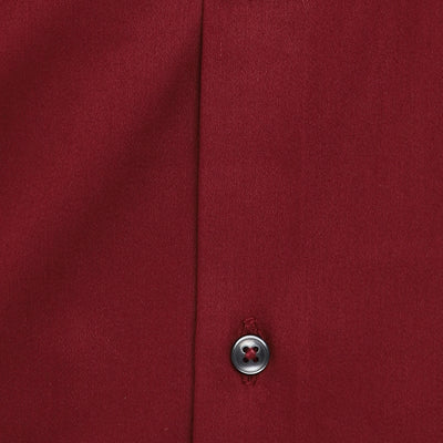Maroon Cotton Solid Slim Fit Shirt