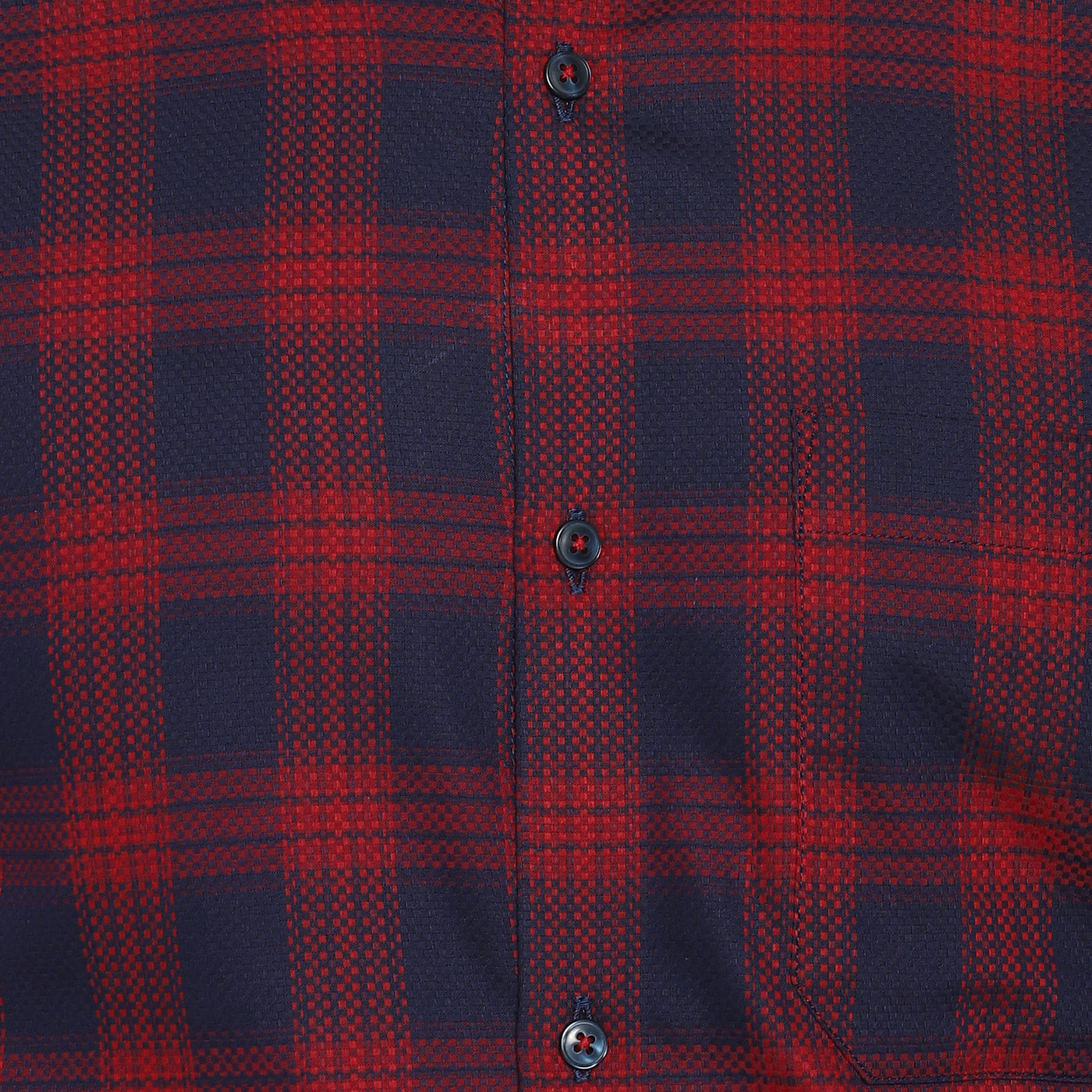Navy Cotton Checked Slim Fit Shirts