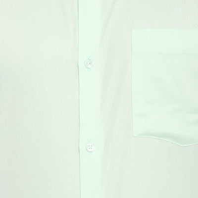 Green Cotton Self Design Slim Fit Shirts