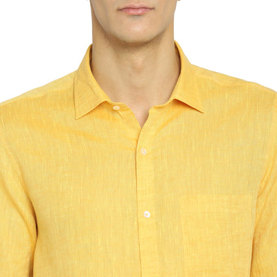 Lemon Linen Solid Slim Fit Shirts