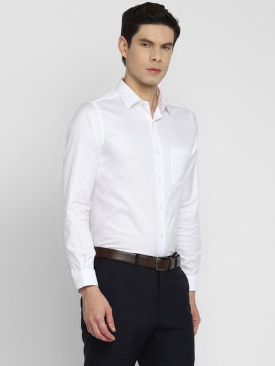 Cotton White Slim Fit Solid Shirts