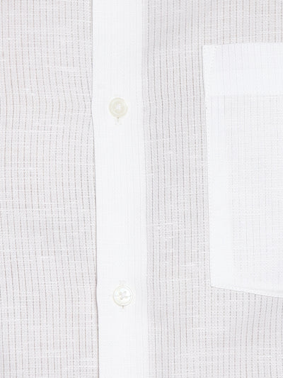 Cotton White Slim Fit Striped Shirts
