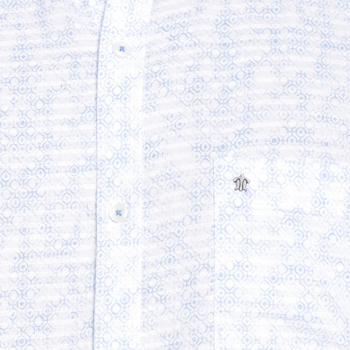 Turtle Men White Cotton Printed Slim Fit Shirts