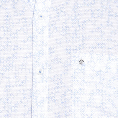 Turtle Men White Cotton Printed Slim Fit Shirts