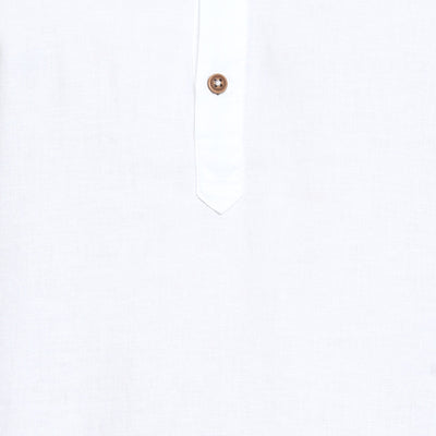 Cotton Linen White Solid Slim Fit Casual Shirt