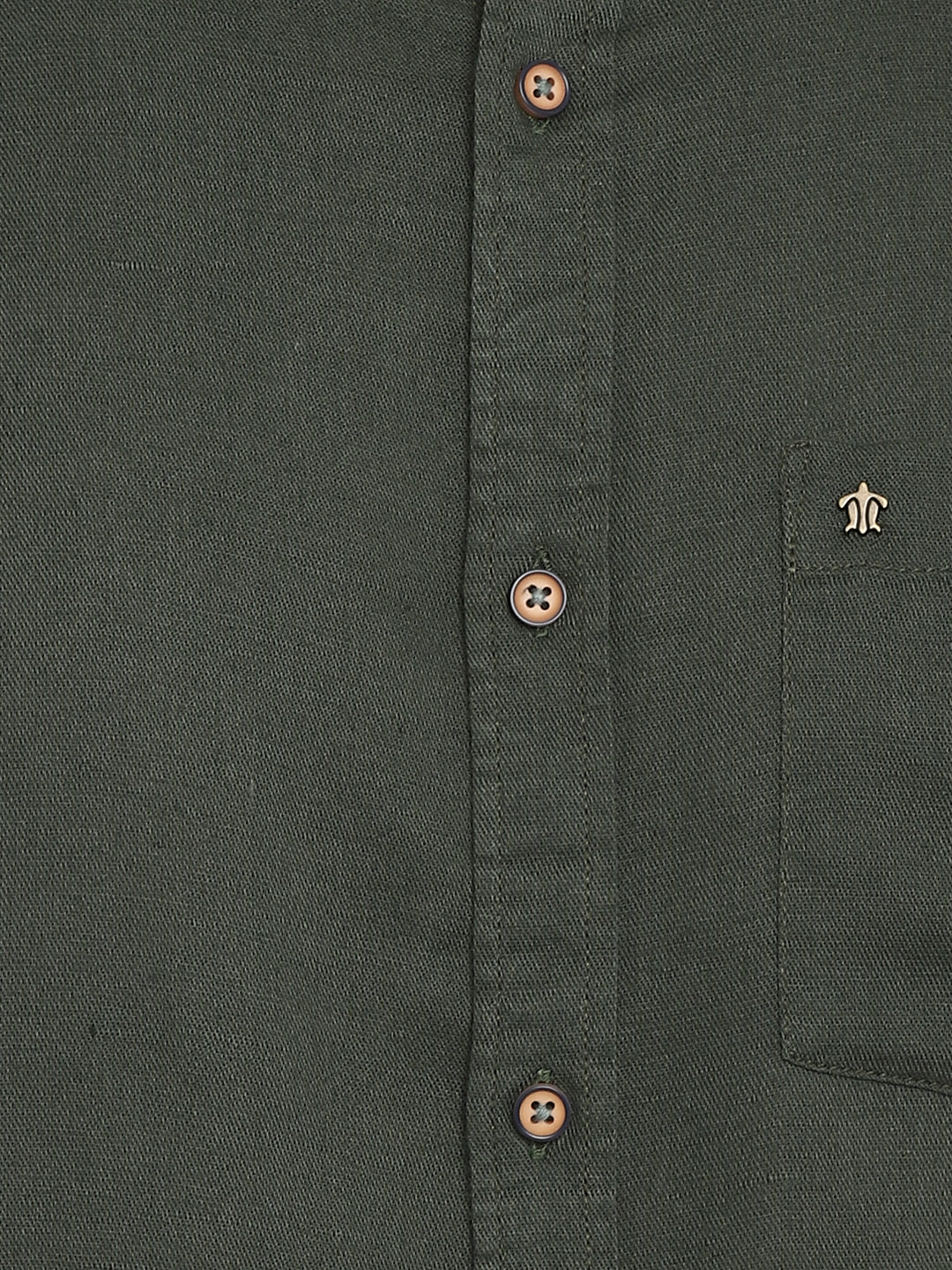 Dark Grey Cotton Linen Solid Slim Fit Shirt
