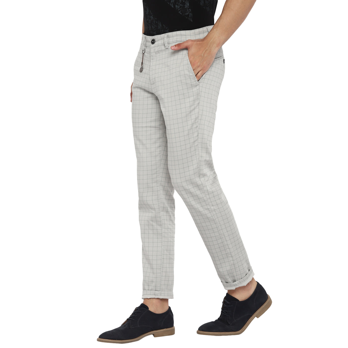 Light Grey Checked Ultra Slim Fit Trouser