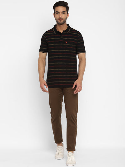 Brown Striped Ultra Slim Fit Trouser