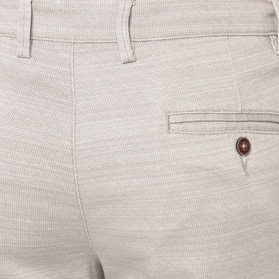 Beige Narrow Fit Printed Trouser