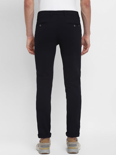 Navy Blue Solid Narrow Fit Trouser