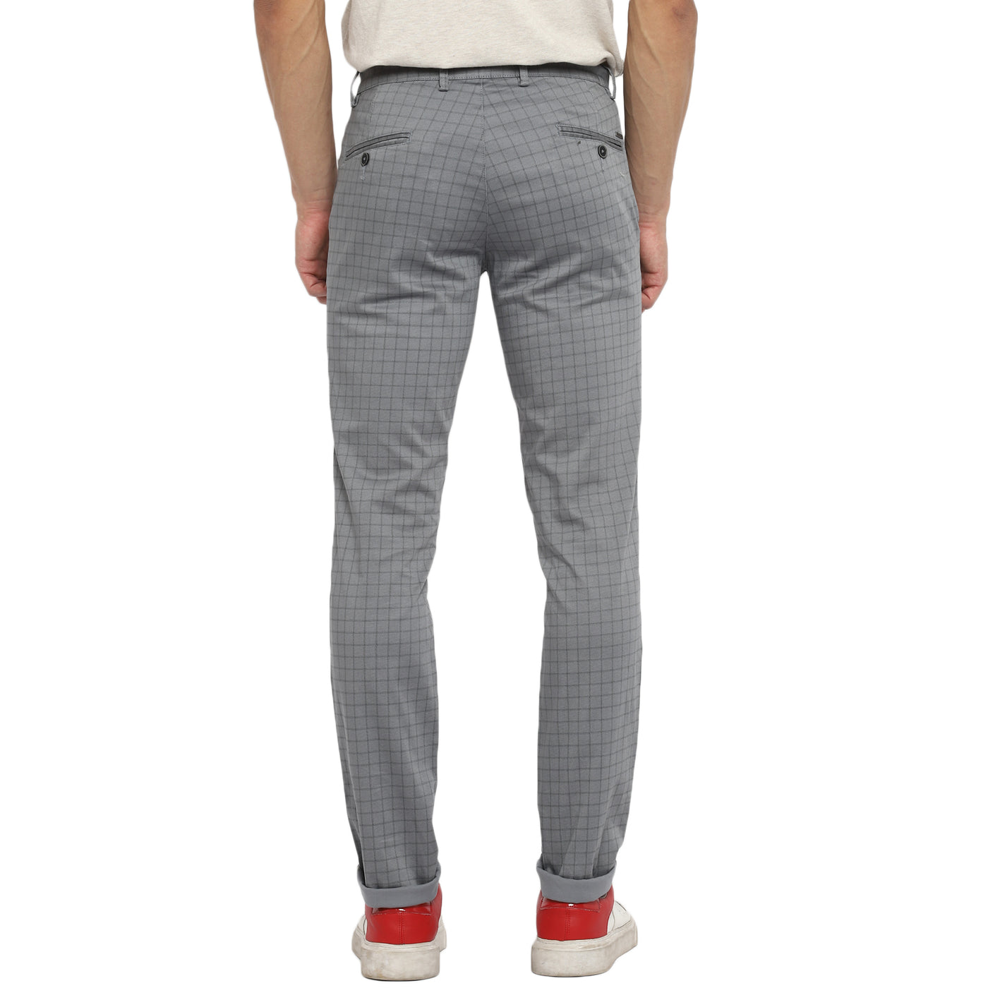 Grey Ultra Slim Fit Checked Trouser