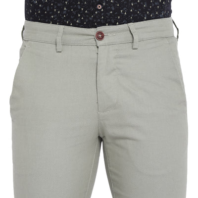 Grey Self Design Ultra Slim Fit Trouser