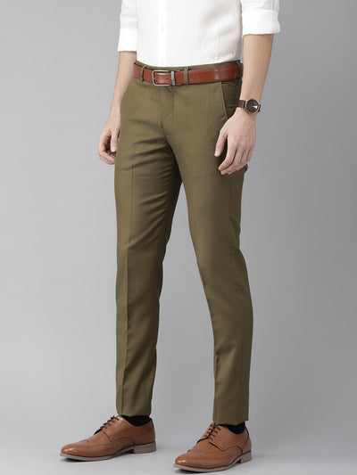 Olive Solid Ultra Slim Fit Trouser