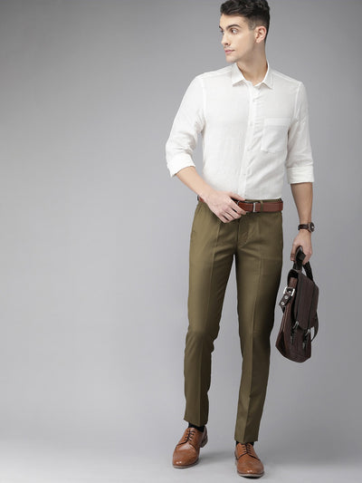 Olive Solid Ultra Slim Fit Trouser