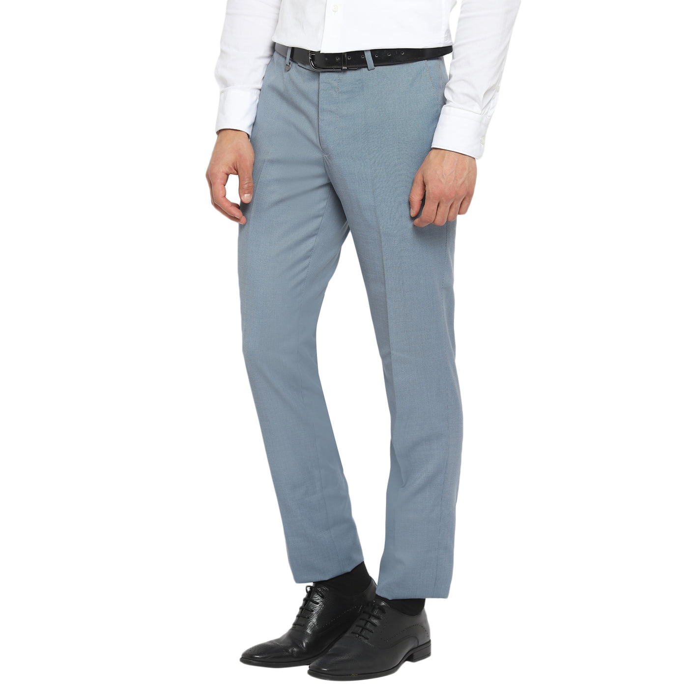 Blue Slim Fit Self Design Trouser