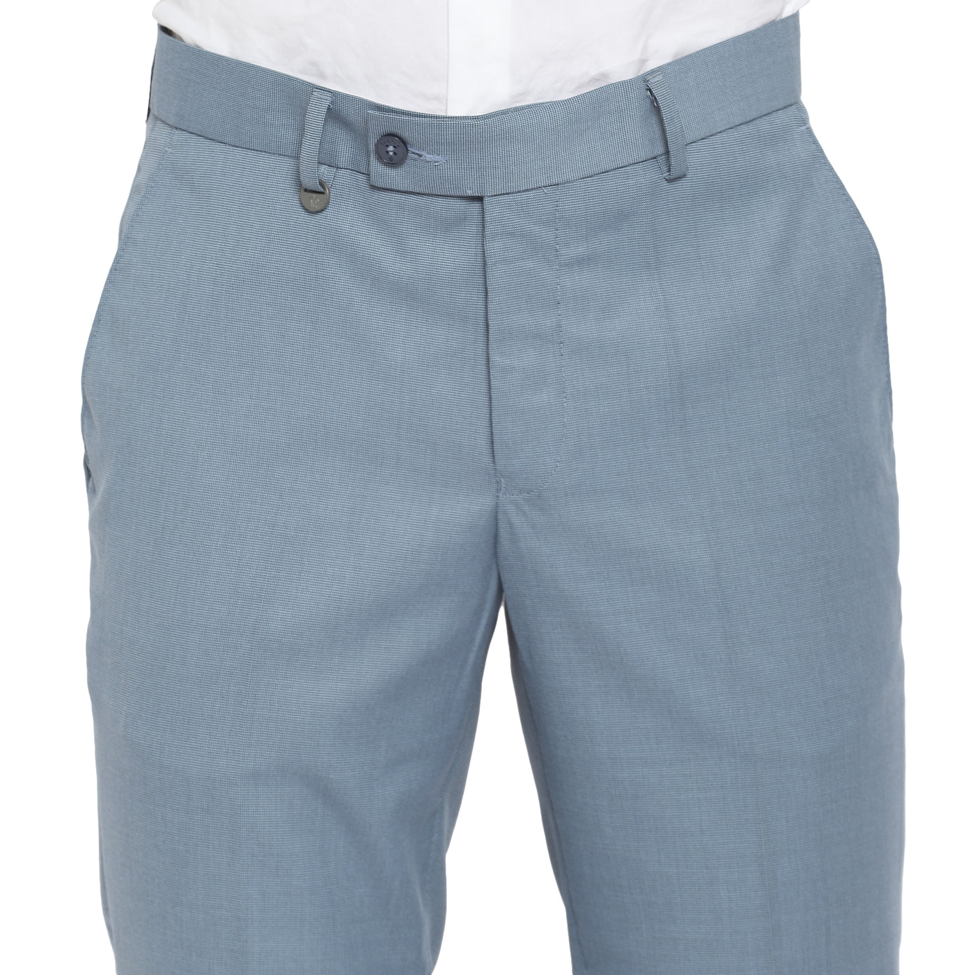 Blue Slim Fit Self Design Trouser