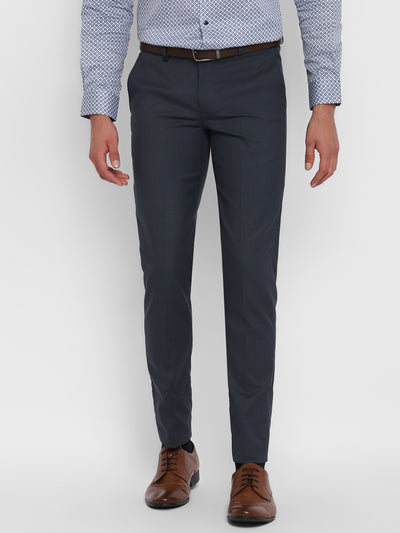 Navy Check Full Length Formal Men Ultra Slim Fit Trousers - Selling Fast at  Pantaloons.com
