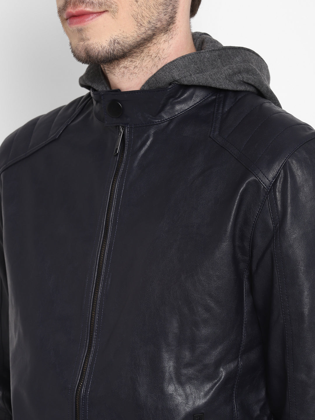Black Solid Hooded Windcheater