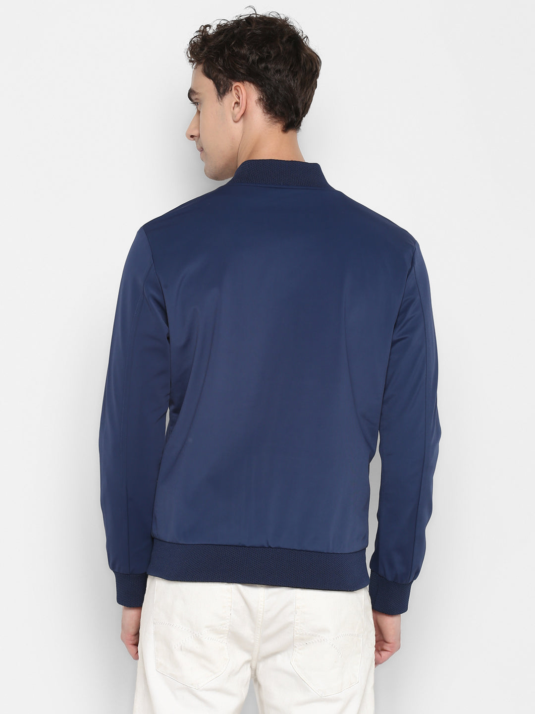 Blue Solid Reversible Windcheater